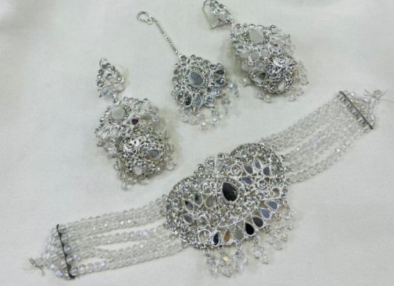 Zircon stones bridal choker set