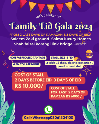 Book your stall in Uocming Eid Gala 2024