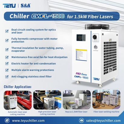Industrial Chiller for 1500W CNC Metal Cutting Machine