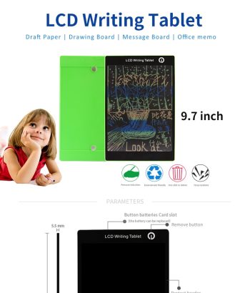 9.7 Inch LCD Digital Writing Tablet Colorful Painting Art Bo