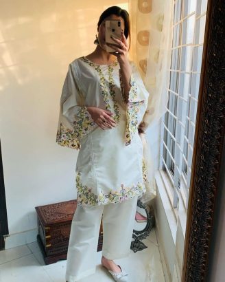 New Collection: Cut Work Khadi Net 2-Piece Outfit