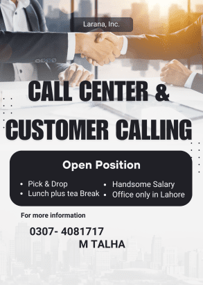Urdu Call Center Jobs for Males & Females in Lahore