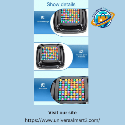 120 Pieces 2 in 1 Rainbow Beads Puzzle Board Game