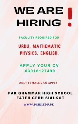 HIRING. Lady Teachers