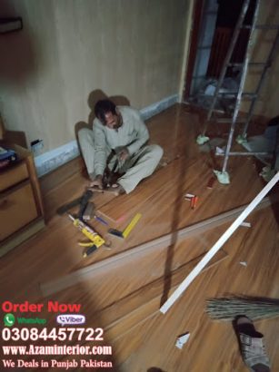 PVC Vinyl Flooring Sheets And Wooden Flooring with Fitting