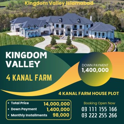 Kingdom Valley 2 Kanal Farm House Plot for sale