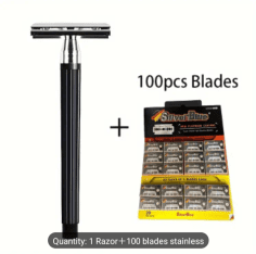 SHAVING BLADES WITH SAFETY RAZOR (100PCS)