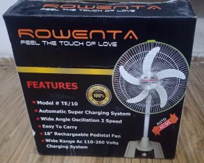 Rechargeable Rowenta fan with 3 to 4 hours of battery backup