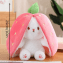 25cm Reversible pink Strawberry Floppy Ear Bunny stuffed toy