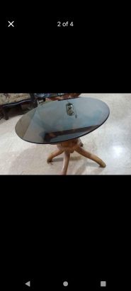 Set of 3 Wooden Center Tables Round Shape for Sale