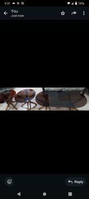 Set of 3 Wooden Center Tables Round Shape for Sale