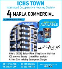 ICHS 4 Marla Commercial Plot for sale . ICHS TOWN 4 Marla Co