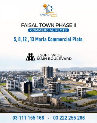 Faisal Town 5 Marla Commercial Plots for sale.