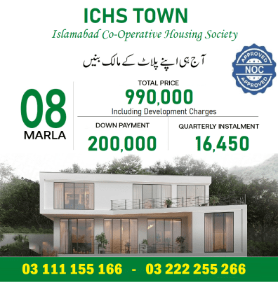 ICHS TOWN 8 Marla Plot for sale. Balloted plot no 234
